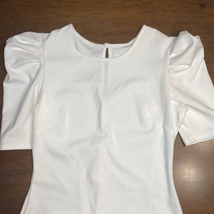 White puff sleeve dress